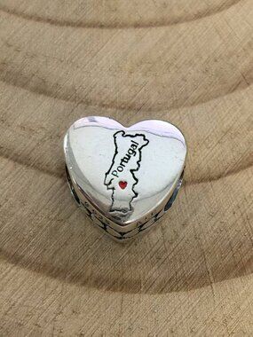 Pandora Portugal Exclusive Travel Heart Charm Pendant, S925 Silver Jewelry
